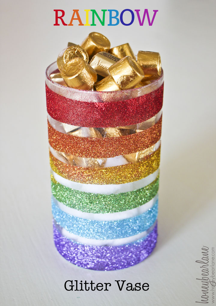 Rainbow Vase with Martha Stewart Glitter