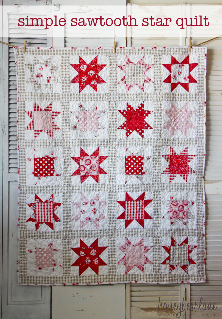 Simple Sawtooth Star Quilt Pattern Honeybear Lane