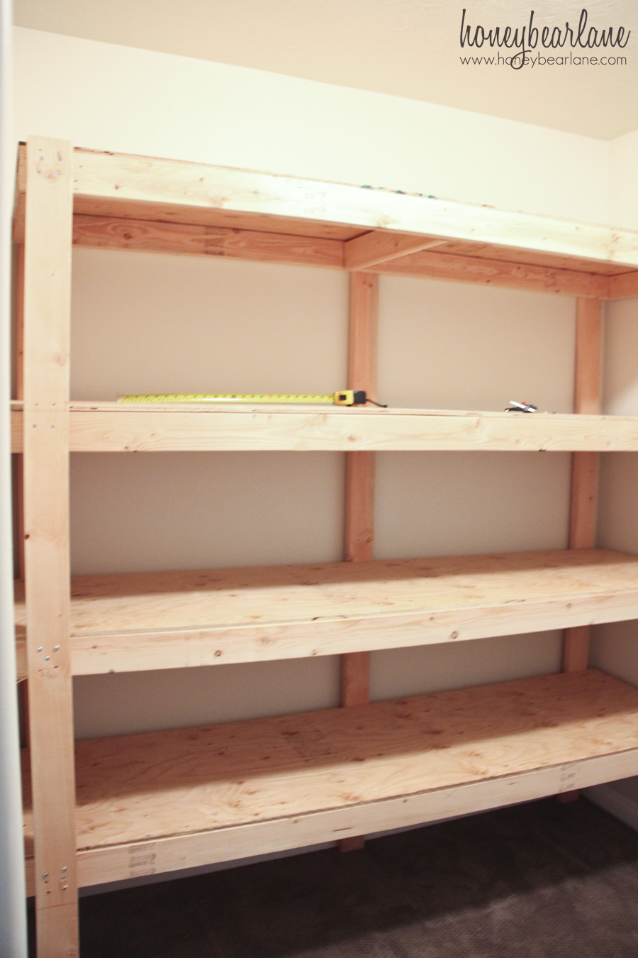 diy wood storage shelf