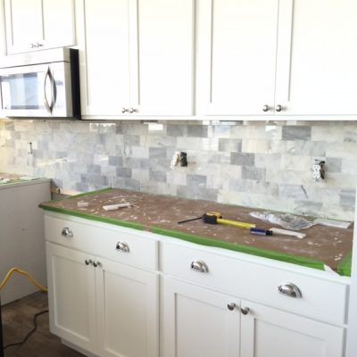 My DIY Marble Backsplash - Honeybear Lane