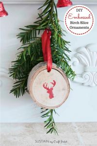 These beautiful farmhouse style inspired DIY ornaments are easy to make and add a cozy touch to any home!