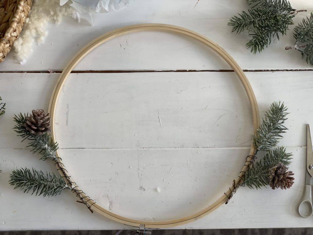 Simple Pine and Pom Pom Wreath - Honeybear Lane